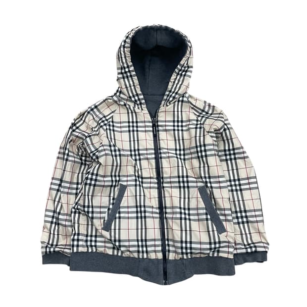 버버리 키즈 체크 후드 집업