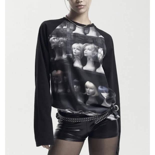 오도어 프린팅 롱슬리브