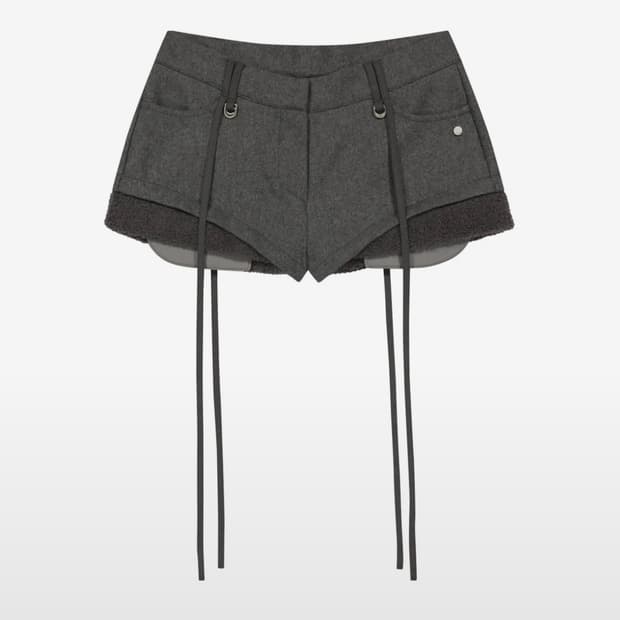 Micro Wool Shorts / Grey