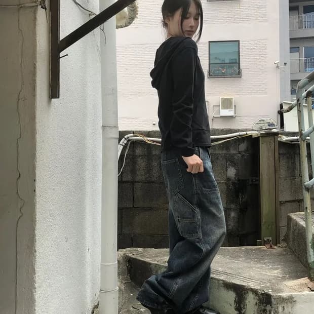 새거)워크데님카펜더 팬츠 바지s 보헤미안서울 ootj 미스치프 코이세이오