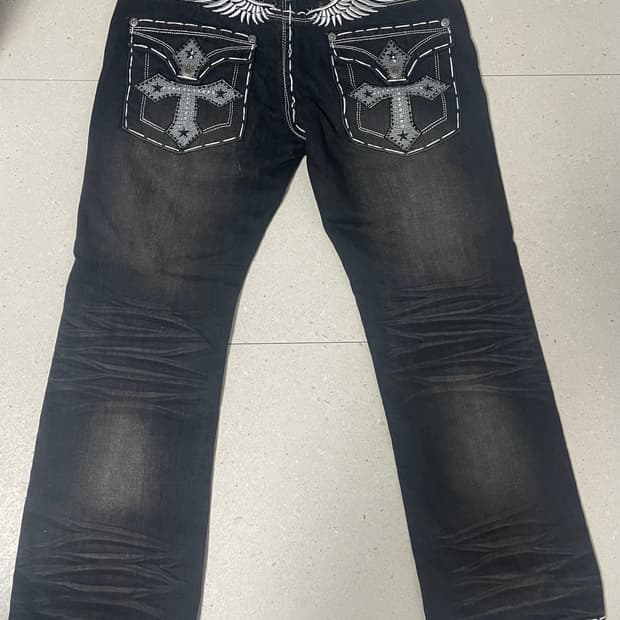 펑크 빈티지 스티치 데님