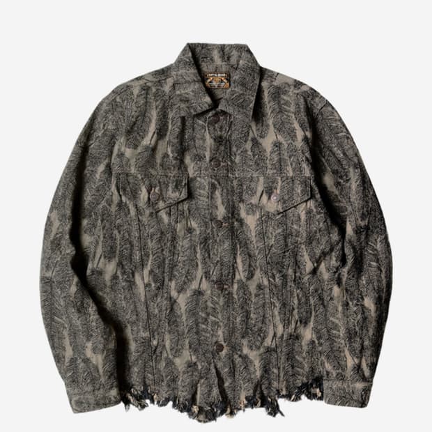 캐피탈 12온즈 맥파이 데님 3세대 자켓 블랙 베이지