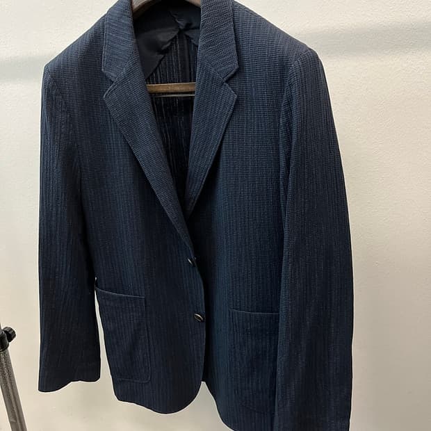 100) 타임 플리츠 시어서커 자켓 