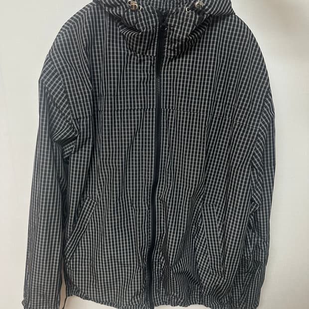 aeae 체크 후드 점퍼 바람막이 블랙 2size