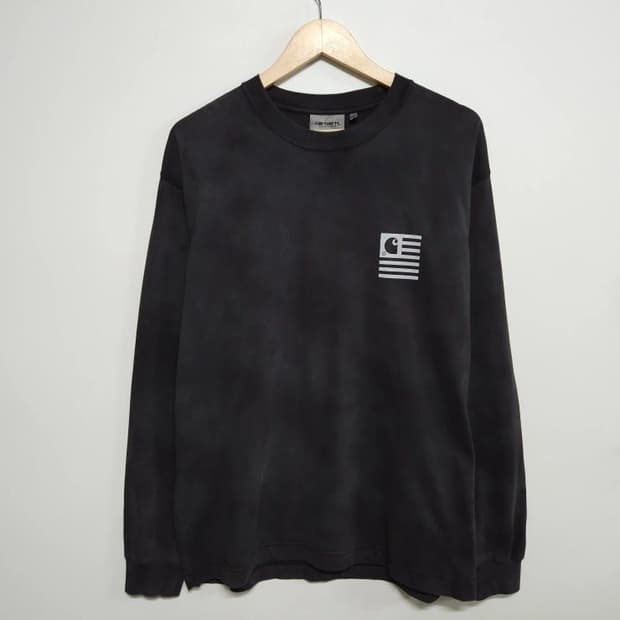 95~100 CARHARTT 칼하트 WIP 크로모 롱슬리브 티셔츠 차콜그