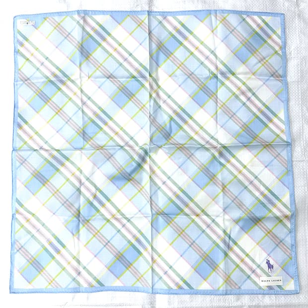 폴로 랄프로렌 체크 쁘띠 스카프 코튼 손수건 새상품 정품