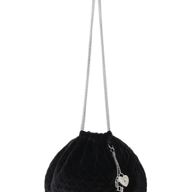 쓰리타임즈 와플 버킷백 블랙