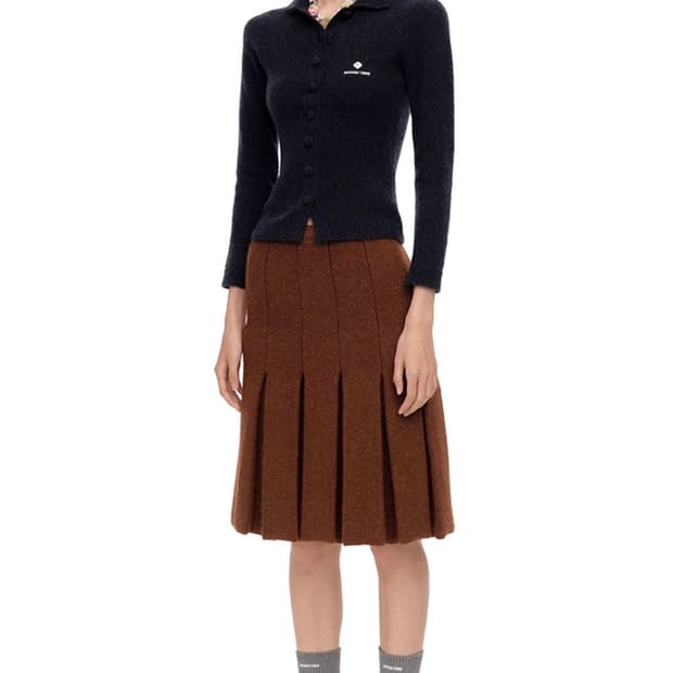 [6,8,10]슈슈통 25fw 라펠 피티드 캐시미어 가디건/네이비