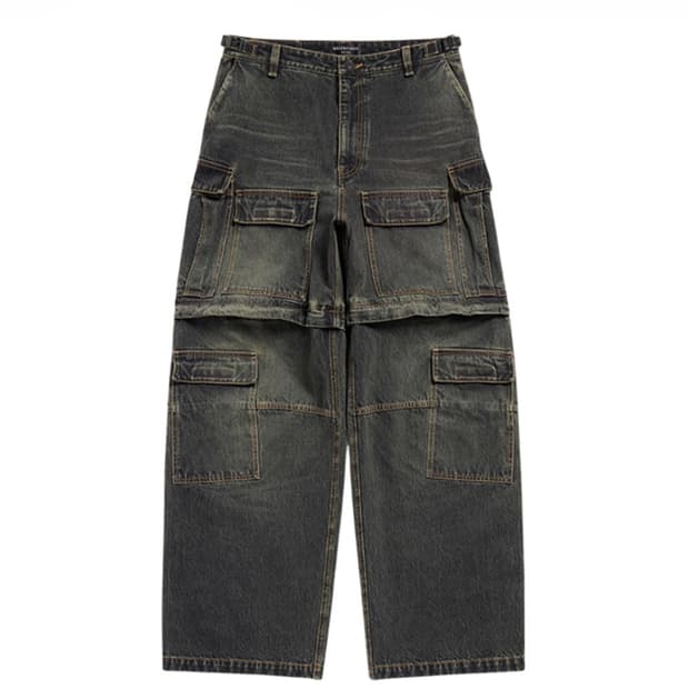 [새상품][XS] 발렌시아가 재패니즈 컨버터블 카고 데님 팬츠 판매