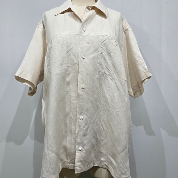지방시 아이보리 린넨 반팔 남방 셔츠