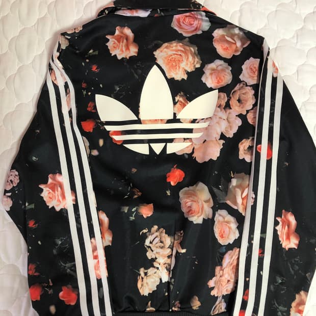 아디다스 파이어버드 빅로고 삼선 플로랄트랙탑 져지 95