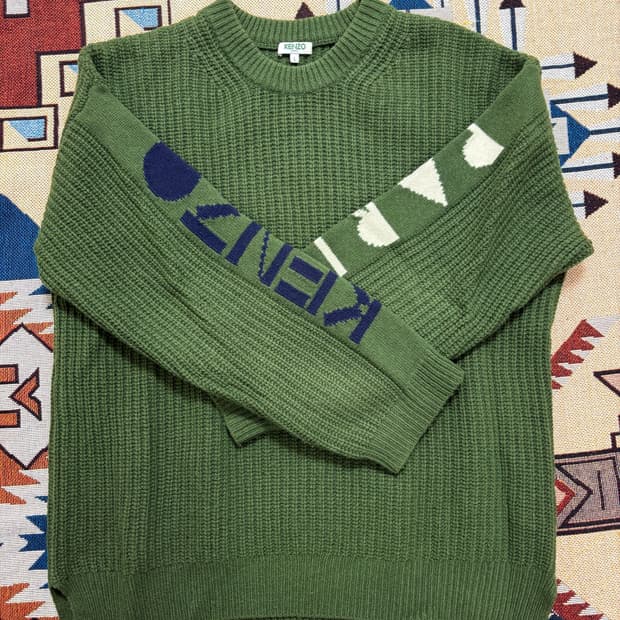 겐조 올리브 카키헤비 스웨터 L
