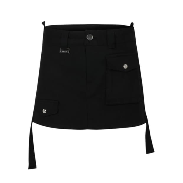 [S] 보헤미안 서울 바이커 미니 스커트 블랙