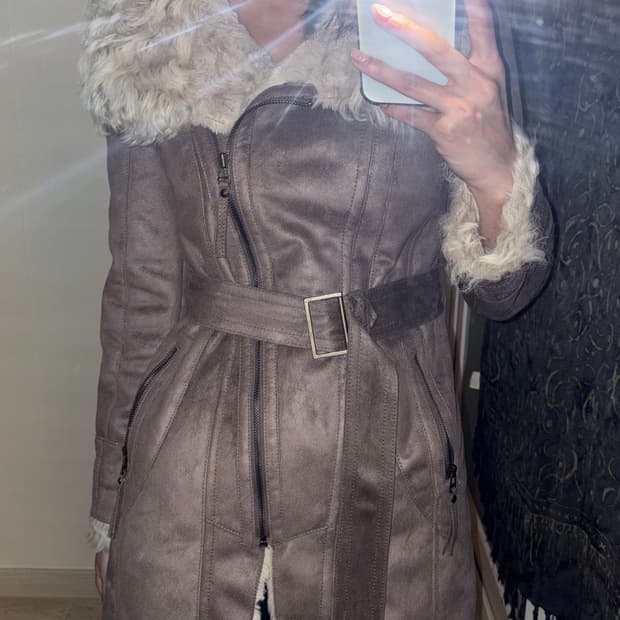 CC Collect 갸루 퍼 스웨이드 롱 무스탕