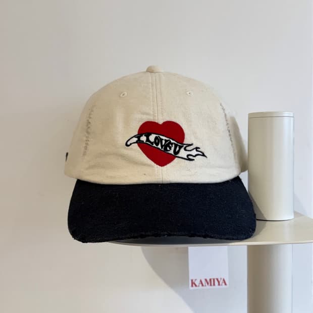 카미야 X CA4LA i love u distressed cap