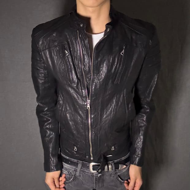 lamb skin leather jacket