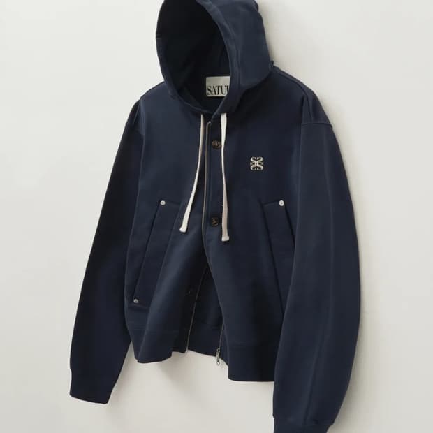 WS) 세터 SATUR 코튼 올데이 후드 집업 클래식 네이비