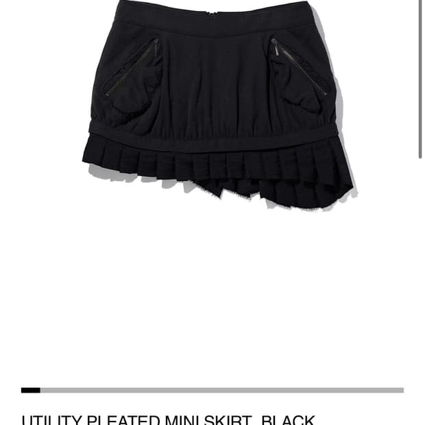 UTILITY PLEATED MINI SKIRT_BLACK