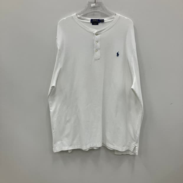폴로 랄프로렌 화이트 코튼 헨리넥 롱슬리브 XXL