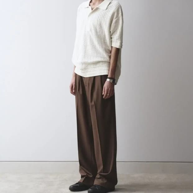 (M)메종미네드 세인트 투턱 와이드 팬츠 슬랙스 브라운