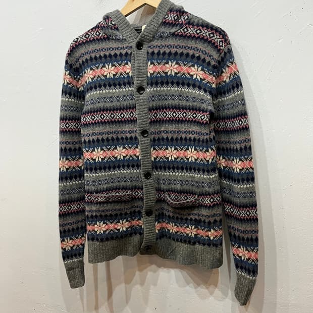 유나이티드 애로우즈 퓨어울 노르딕 후디 가디건 우먼즈