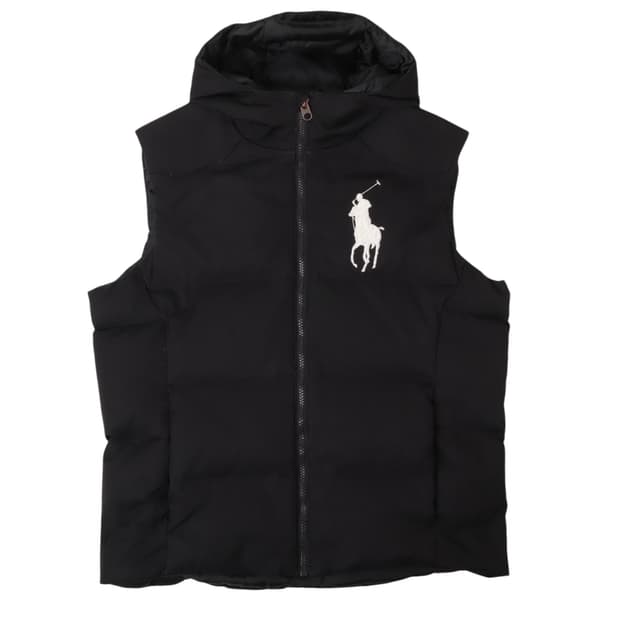 폴로 랄프로렌 블랙 빅포니 후디드 덕다운 베스트