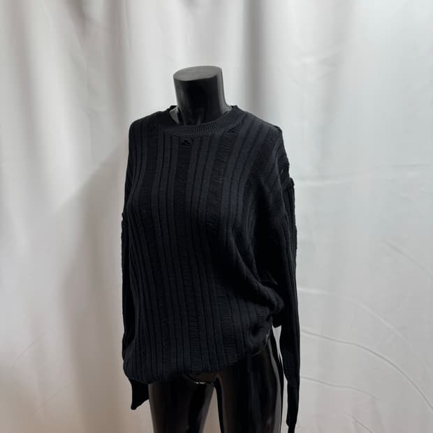 빈티지 데미지 블랙 니트