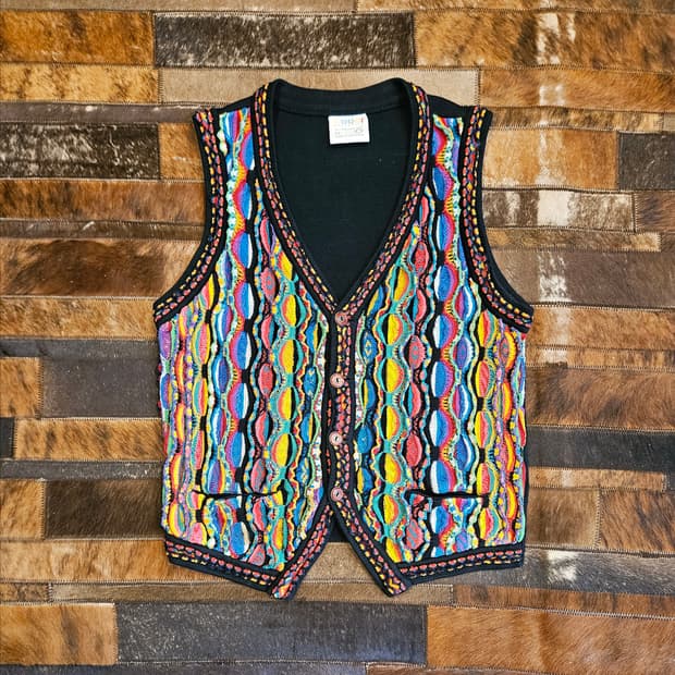 Coogi 케이블 니트 베스트 
