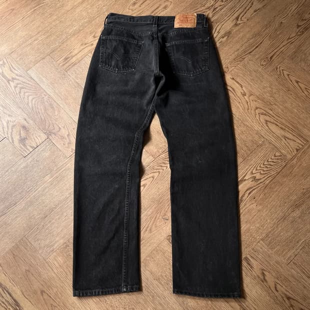 [30]90's 리바이스 501 USA Made 흑청 데님 팬츠 S16