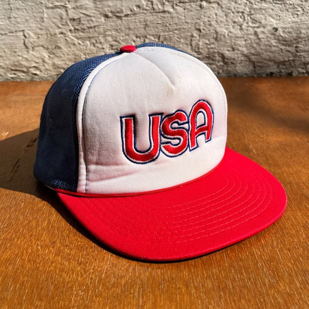 Vintage USA Red White Blue Trucker Cap