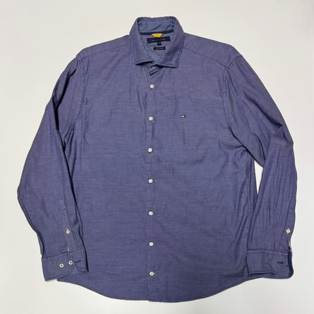 정품 타미힐피거 뉴욕핏 체크셔츠 XL 네이비