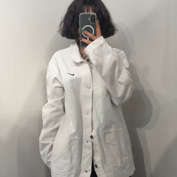 XL 나이키 스우시 언라이드 워크 자켓 화이트
