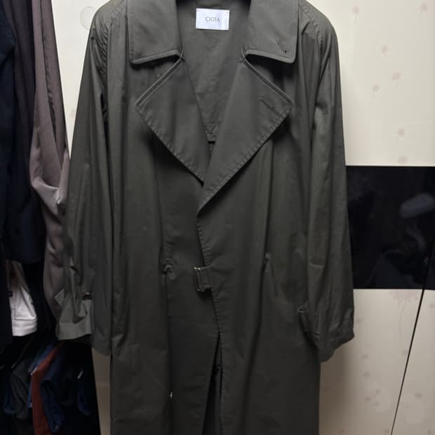 [4] 시오타 수빈 코튼 타이로켄 코트 차콜그레이