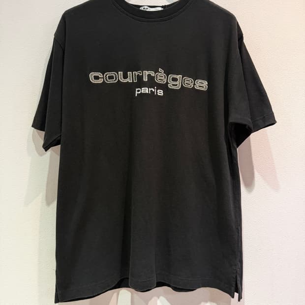 Courreges Paris Logo Black Tee