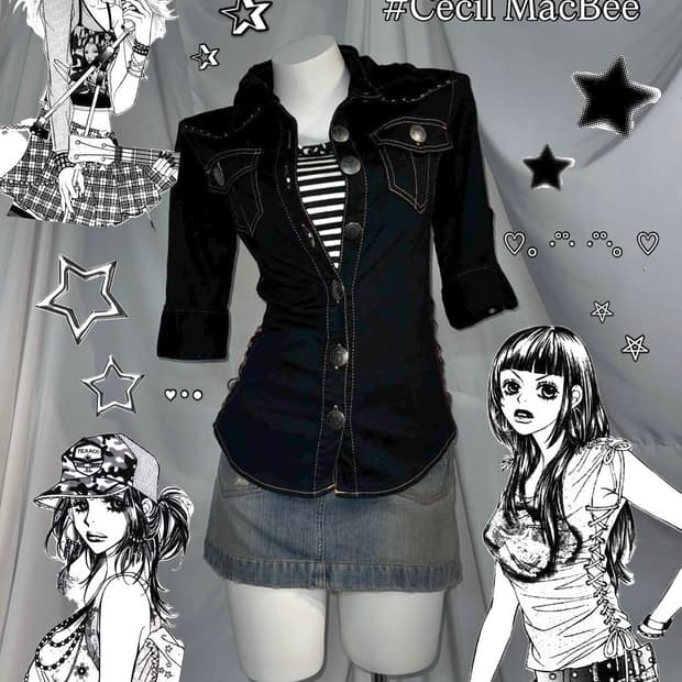 Cecil Mc Bee 청자켓 돌체앤가바나 청치마 코디 세트