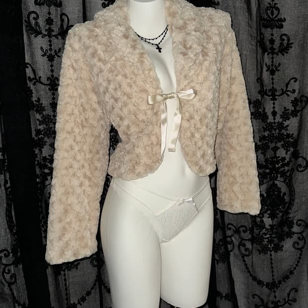 Brown Ribbon Fur Jacket