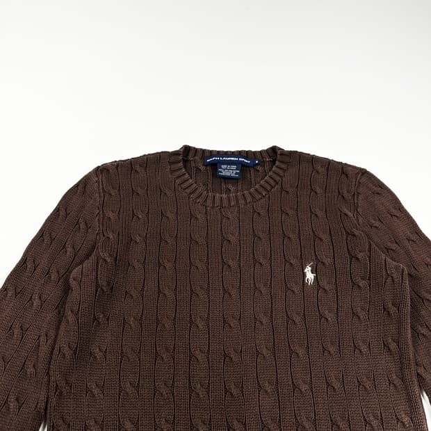 폴로 랄프로렌 포니 브라운 꽈배기 케이블니트 (M 여성추천)