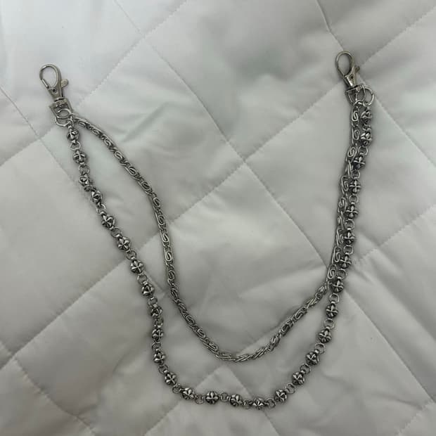 고닥 플라워 레이어드 체인