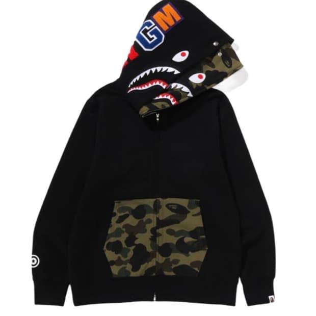 베이프 샤크 더블 후드집업(풀구성)