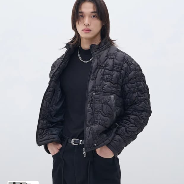 새제품 Wesley Hyusion 블랙 퀼팅 패딩 자켓