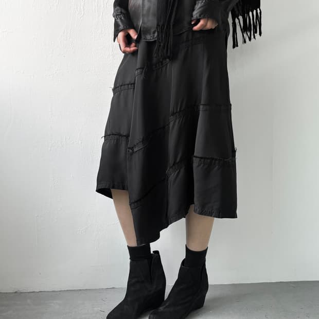 꼼데가르송 트리콧 비대칭 스커트