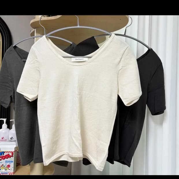 스테이트먼트 유넥 니트 (크림, 카키, 차콜)