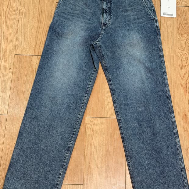 포터리 원워시드 와이드 데님 블루그레이 4사이즈