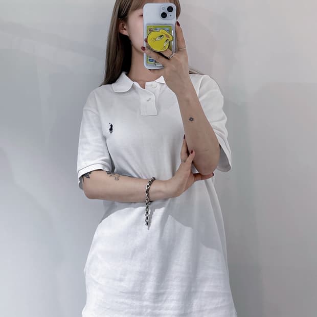폴로랄프로렌 qr 화이트 반팔 카라티