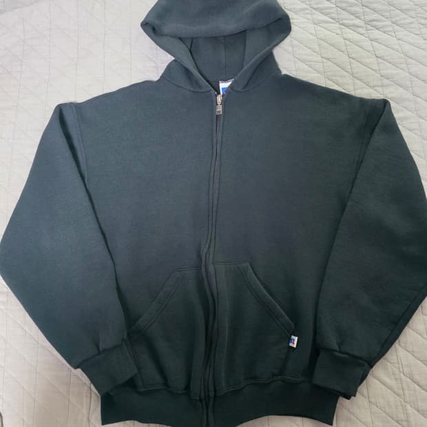 [M] 90s 러셀 애슬레틱 후드집업 블랙 ver. 라이트페이드