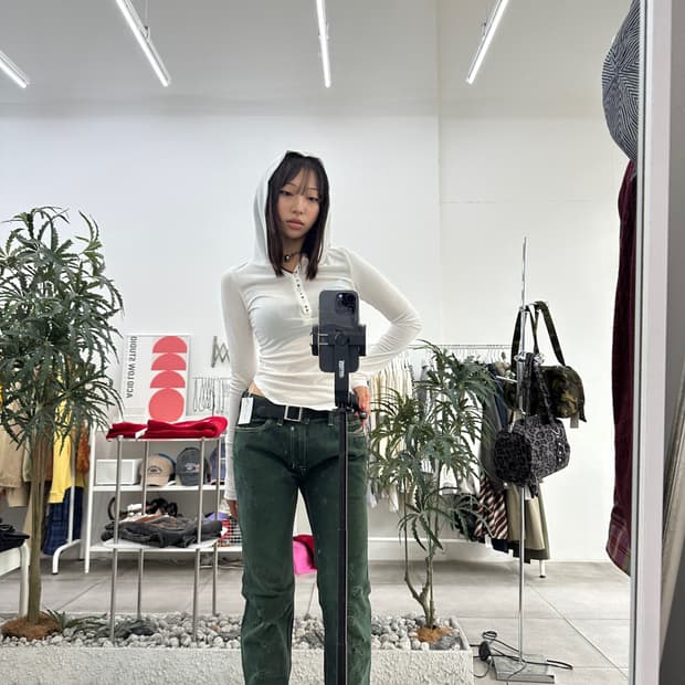 디젤 모스그린 데미지 롱팬츠