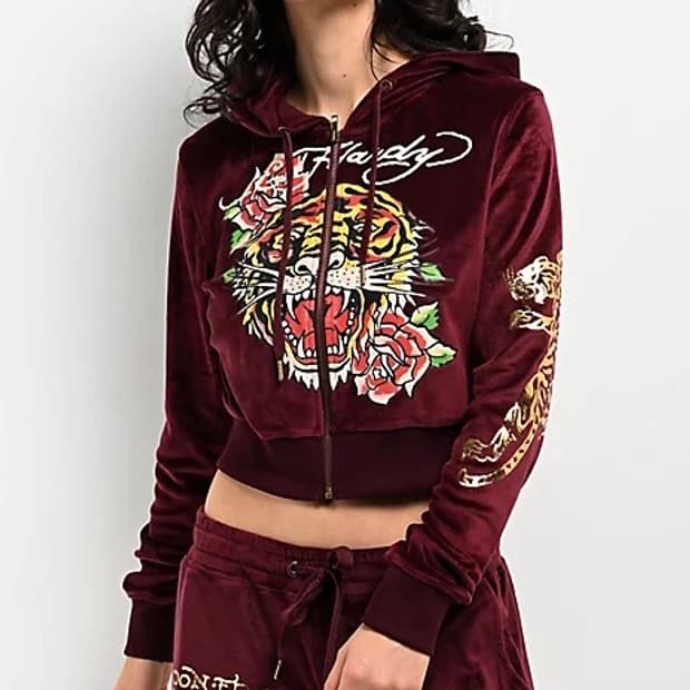 [새제품] 에드 하디 벨루아 벨벳 후드집업