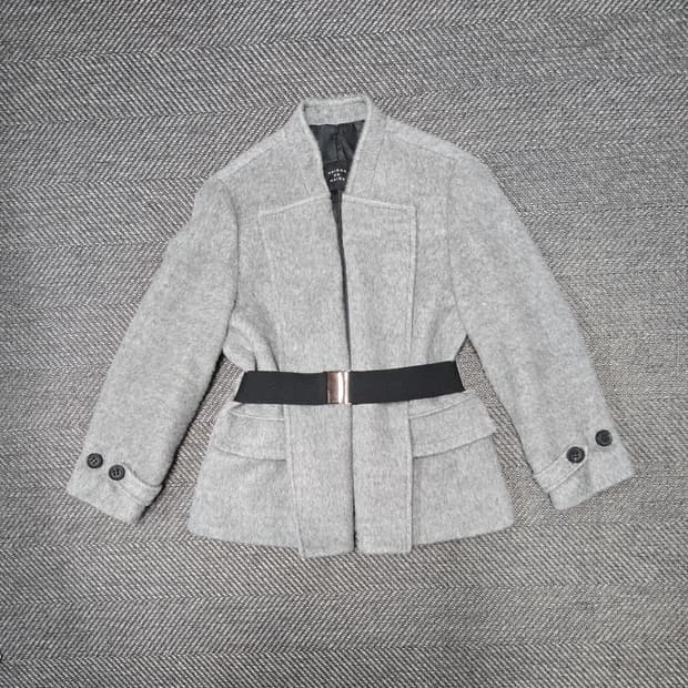 메종드메이어 벨티드 자켓 그레이 수리알파카 50%43% 자켓