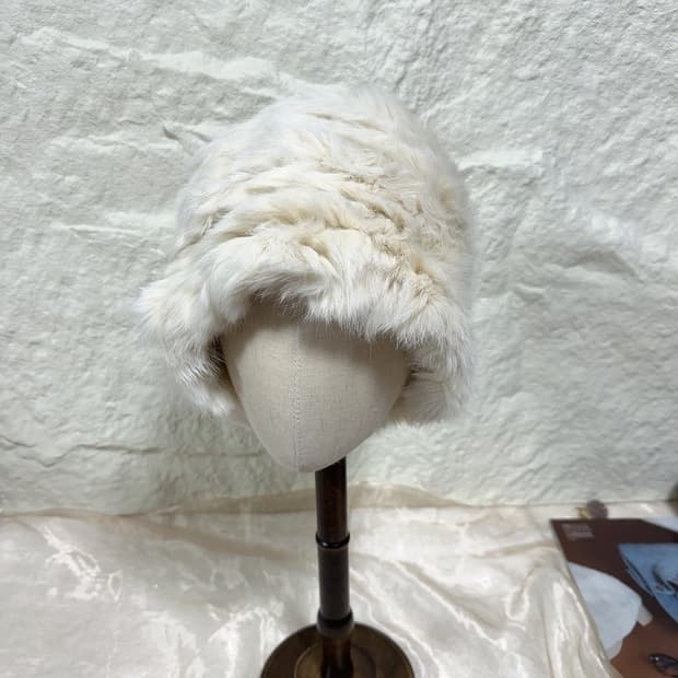 빈티지 토끼털 니트 모자 버킷햇