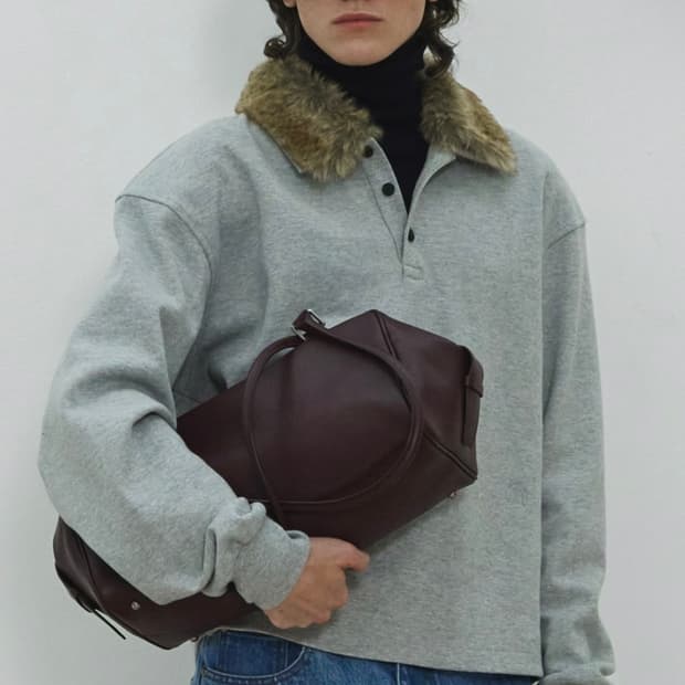 문선 레더 볼링백 버건디